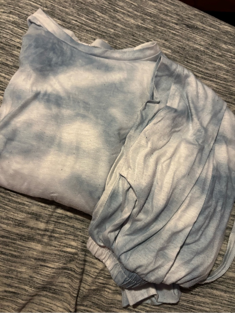 Tie-Dye Light Blue Pajama Set